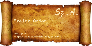 Szeitz Andor névjegykártya